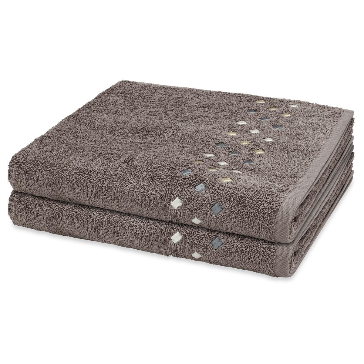 DUSCHTUCH Stoneline 2er-Set - Grau, Textil (70/140cm) - Ross