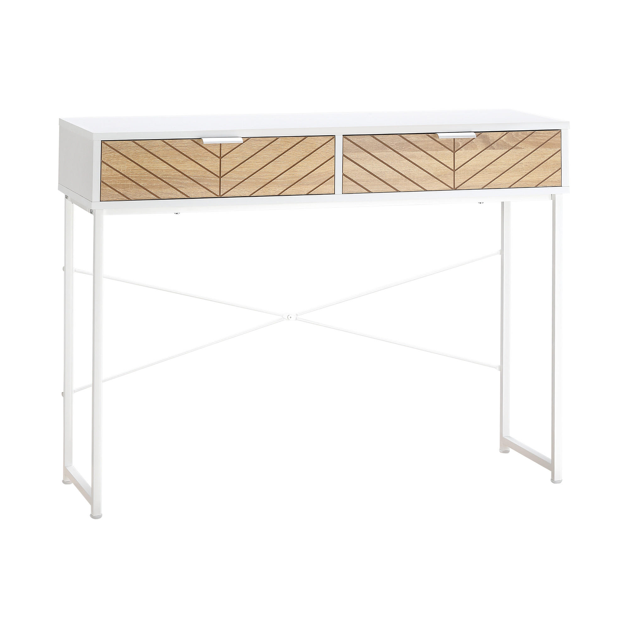 KONSOLENTISCH DE-16756 Eichenoptik & Weiß - Weiß, Holzwerkstoff (100/30/75cm) - ComfortXL