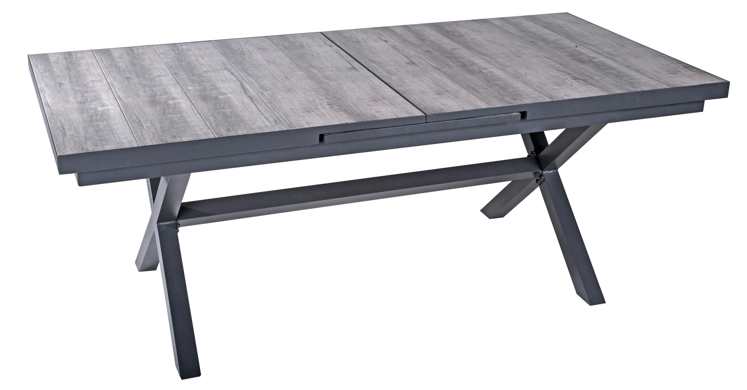 GARTENTISCH Jens Ausziehtisch - Dunkelgrau, Metall (260/100/77cm) - DELUKE