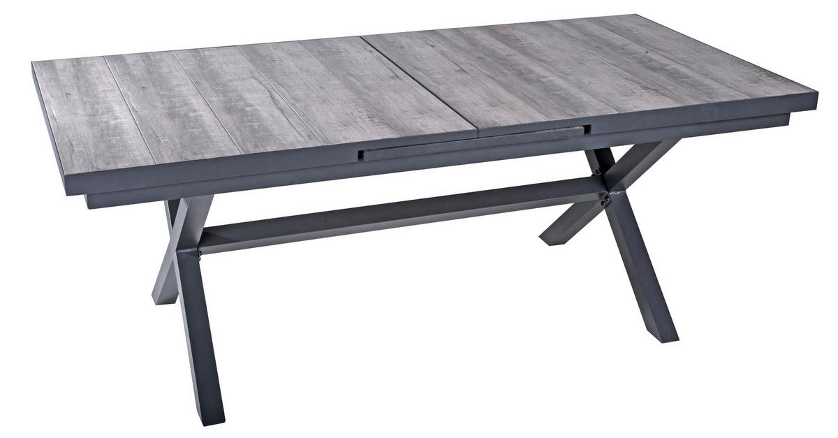 GARTENTISCH Jens Ausziehtisch - Dunkelgrau, Metall (260/100/77cm) - DELUKE
