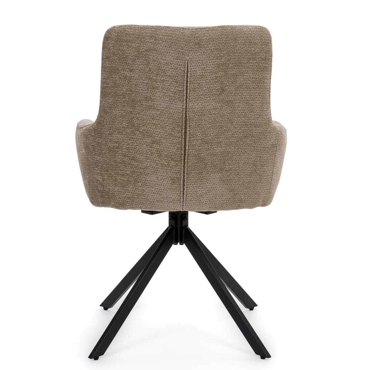 STUHL FUNO drehbar gepolsterter mit Steppung - beige - Chenille - Beige/Schwarz, Textil/Metall (58/87/60cm) - NEW HOME
