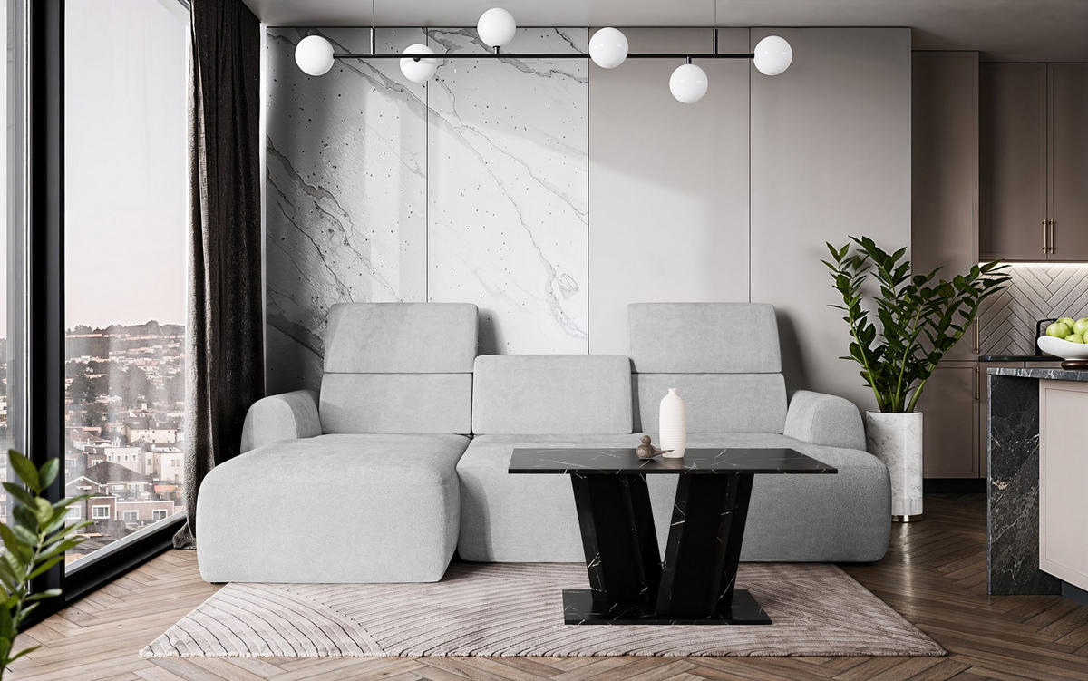 COUCHTISCH 100 cm Schwarzen Marmor-Optik - Schwarz Hochglanz, Holzwerkstoff (60/100/55cm) - Home Collective
