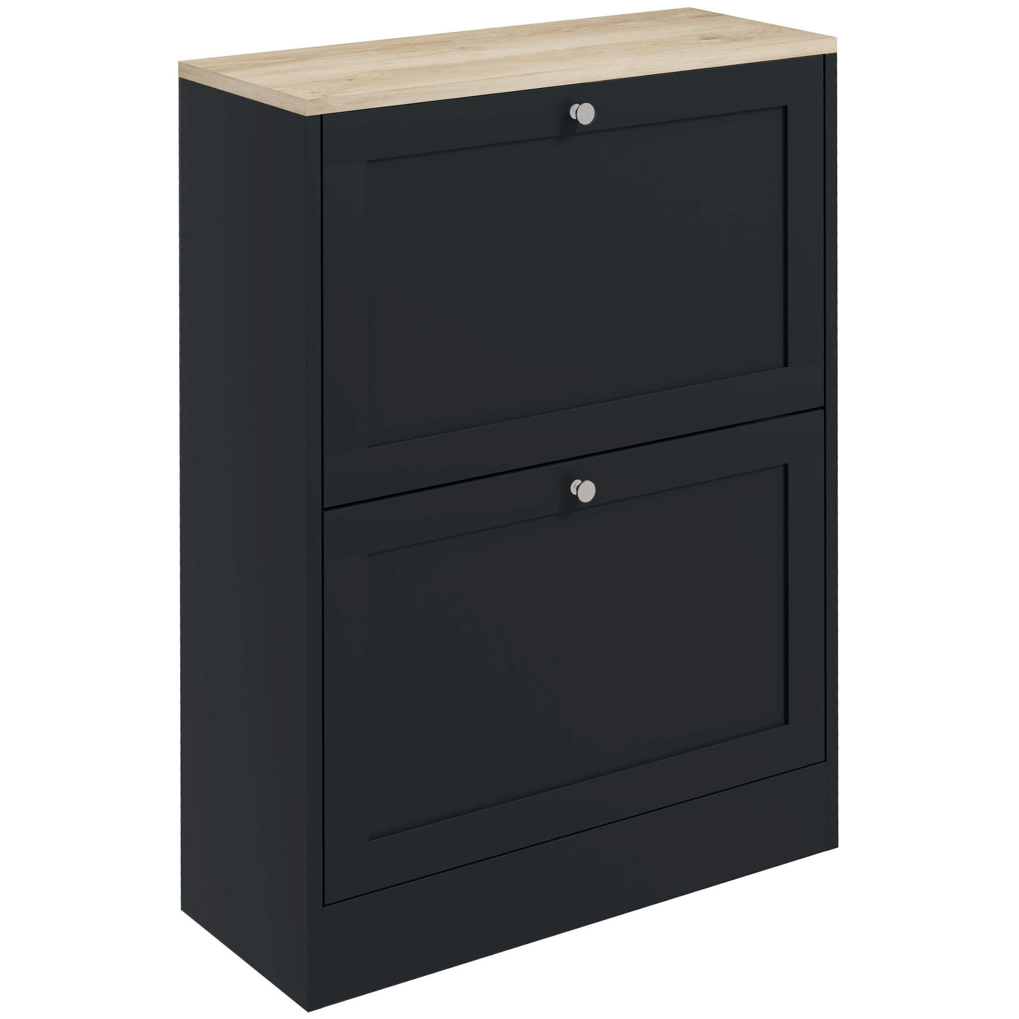 SCHUHSCHRANK Schwarz Holzwerkstoff klappbar mit Fächern 1 Stück - Schwarz, Holzwerkstoff (60/80/23.5cm) - PANGIVO