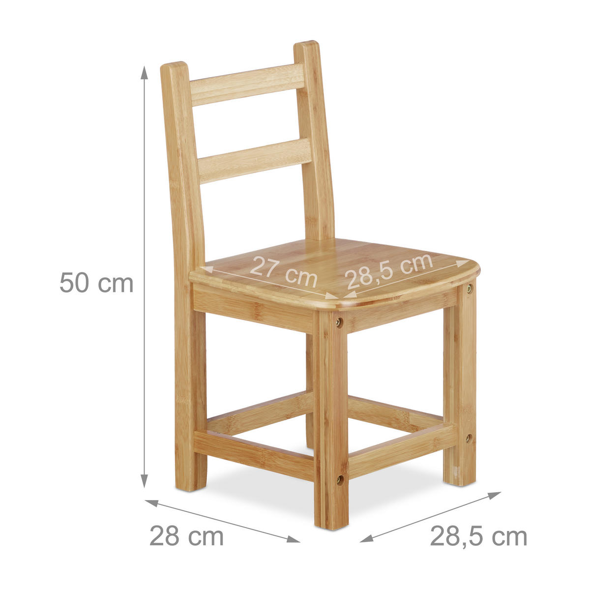 KINDERSTUHL - Hellbraun, Holz (28.5/50/28cm) - Relaxdays