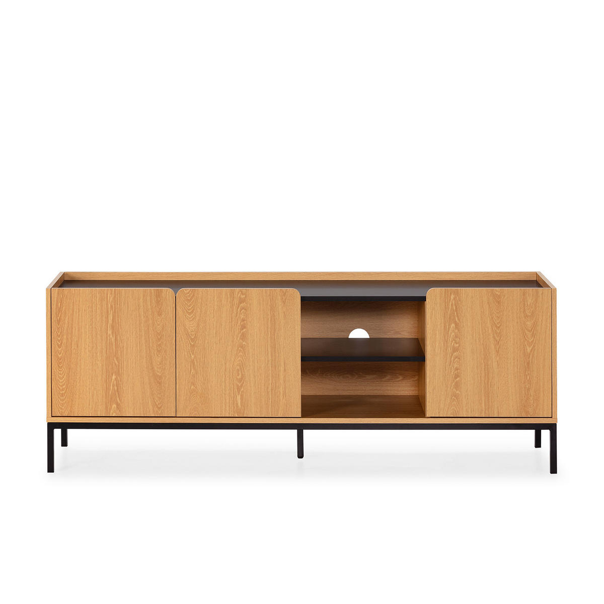 TV-ELEMENT Curva 3 türen Eichenfarbe - Honigeiche, Holzwerkstoff (160/55/40cm) - VS Venta-stock