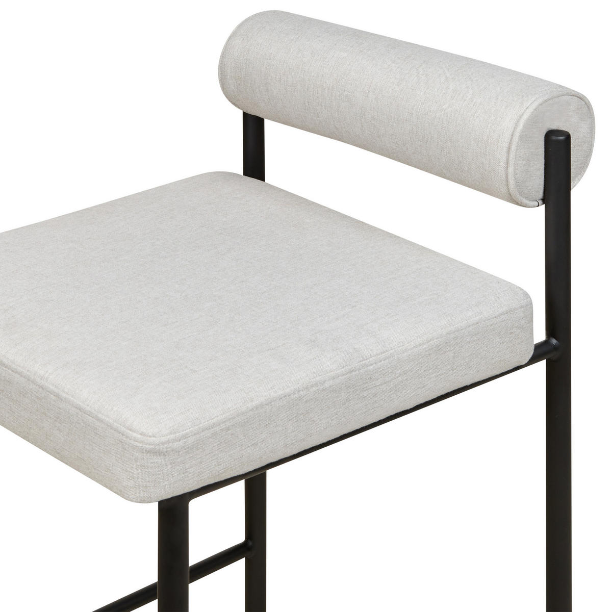 BARSTUHL 2er-Set hellgrau/schwarz Amaya - Schwarz/Grau, Textil (42/82/42cm) - Beliani