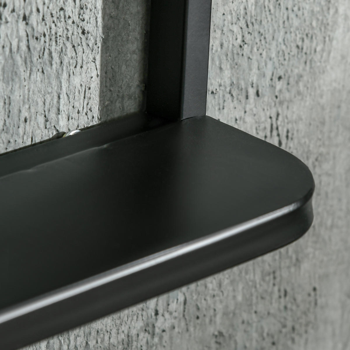 WANDSPIEGEL mit Ablage DE-08880, 70/50 cm Schwarz - Schwarz, Metall (70/50/10.2cm) - ComfortXL