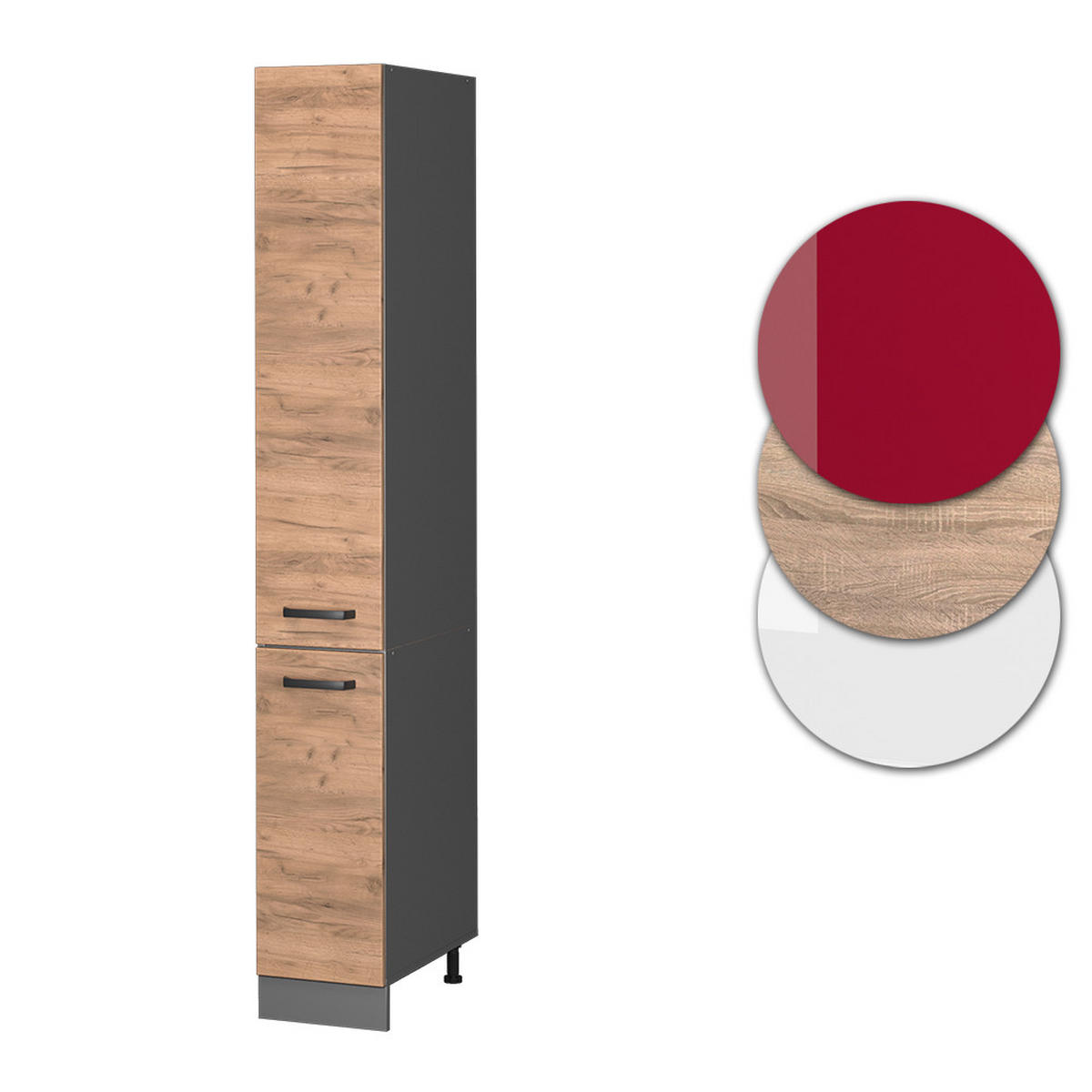 APOTHEKERSCHRANK R-Line Goldkraft Eiche 30 cm - Anthrazit/Eiche Wotan, Holzwerkstoff (30/206.8/57.2cm) - Vicco