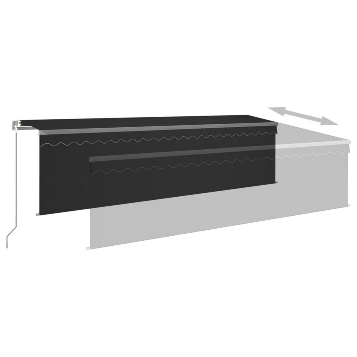 MARKISE Manuell Einziehbar mit Rollo 5x3 m Anthrazit - Anthrazit, Metall (500/300/300cm) - furnicato