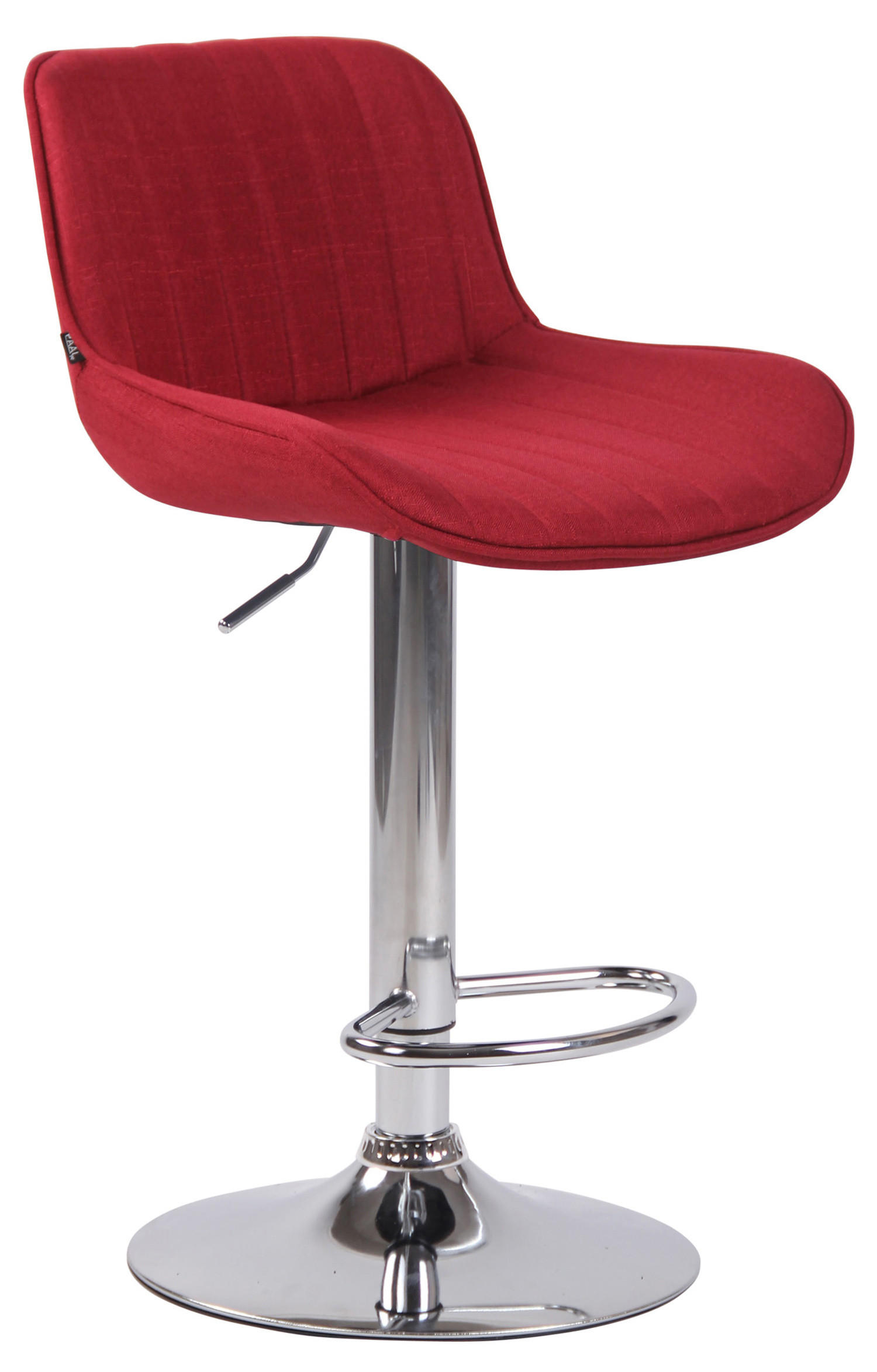 BARHOCKER Lento, Gestell Metall in Chromoptik, Stoff Rot - Chromfarben/Rot, Textil/Metall (50/100/50cm) - TPFLiving