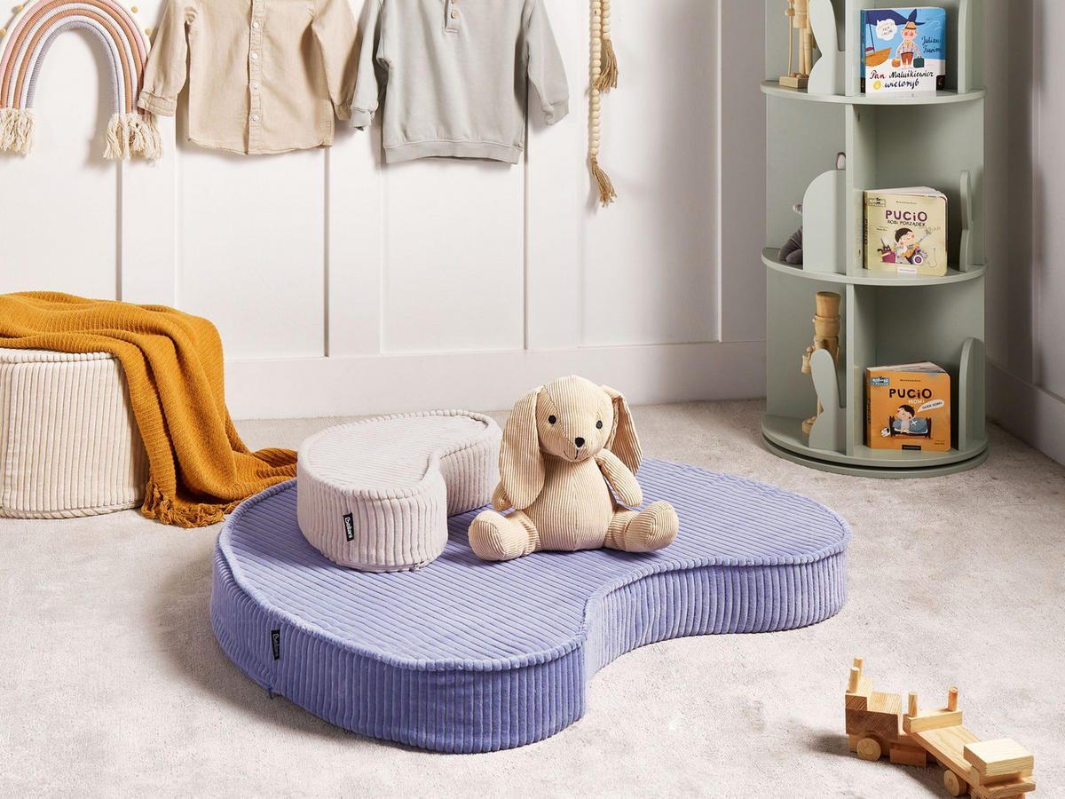 POUF Samtstoff Hellviolett Nili - Violett, Textil (90/10/75cm) - Beliani