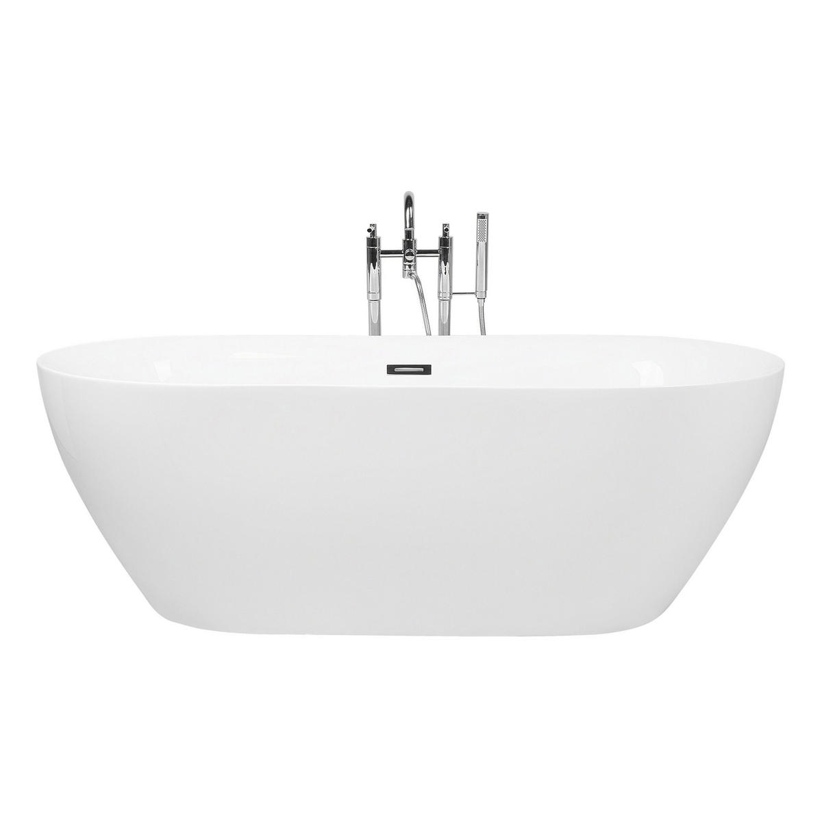 BADEWANNE FREISTEHEND 75x150x58 cm weiß Carrera - Weiß, Kunststoff (75/58/150cm) - Beliani