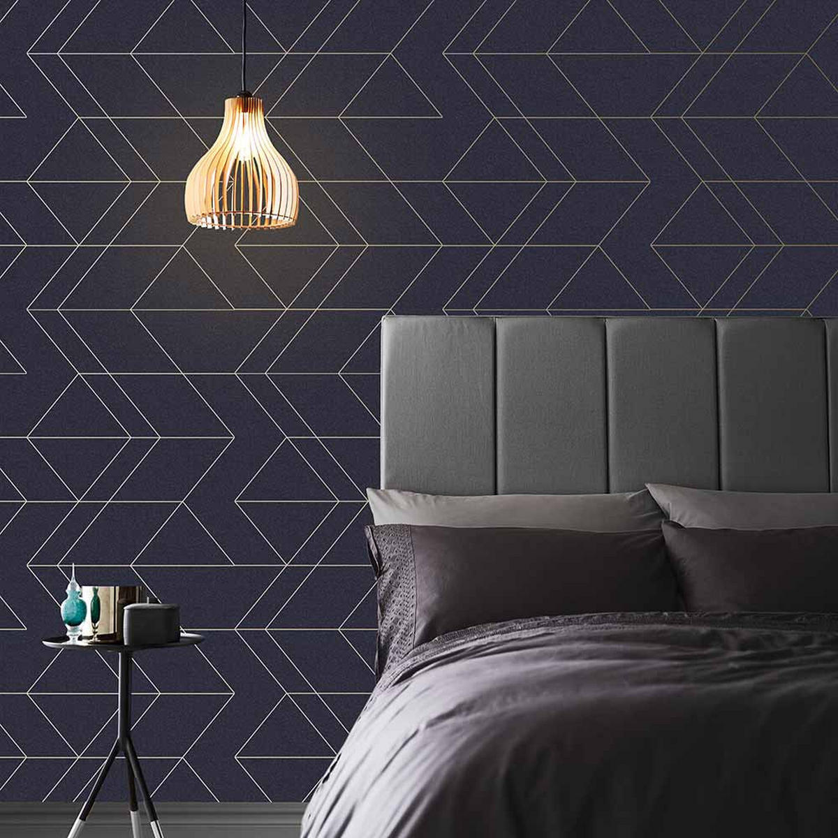 VLIESTAPETE - Balance Navy Gold - Blau/Goldfarben, Papier/Kunststoff (53/1000cm) - Graham & Brown