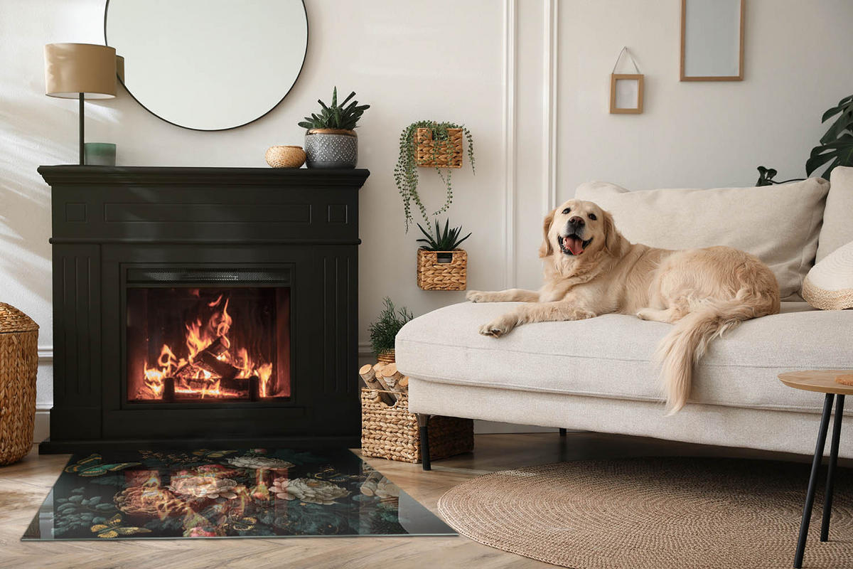 GLASPLATTE für Kamin 100x70 cm Grün - Grün, Glas (100/70/0.4cm) - ArtPrintCave