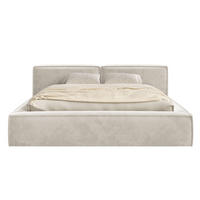 POLSTERBETT Tilves Low Greige 140x200 cm - Taupe/Schwarz, Kunststoff/Textil (140/200cm) - Selsey