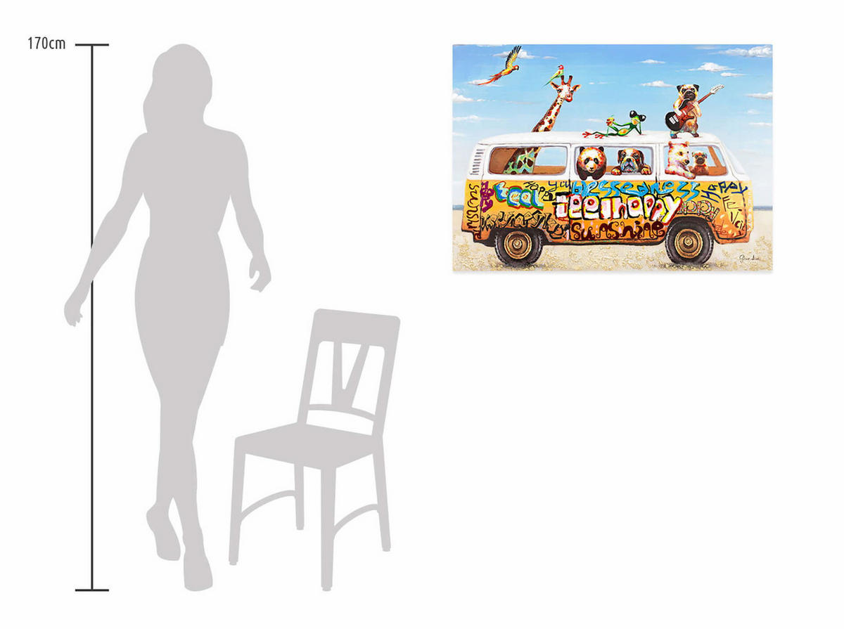 ÖLGEMÄLDE 100/70 cm - Multicolor, Holz/Textil (1.82/70cm) - KUNSTLOFT