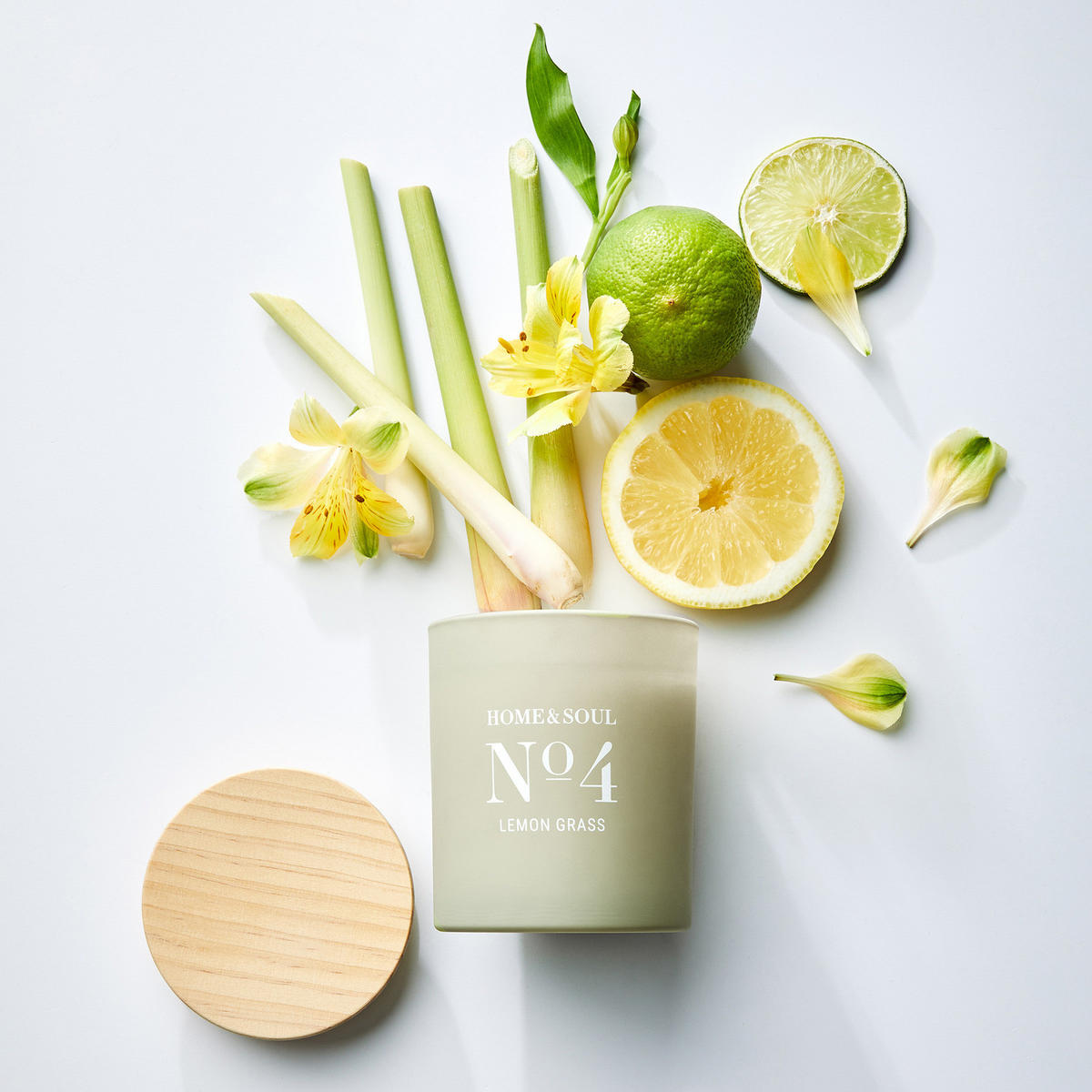 DUFTKERZE Home & Soul No. 4 Lemon Grass - Grün, Holz/Paraffin (9cm) - Butlers