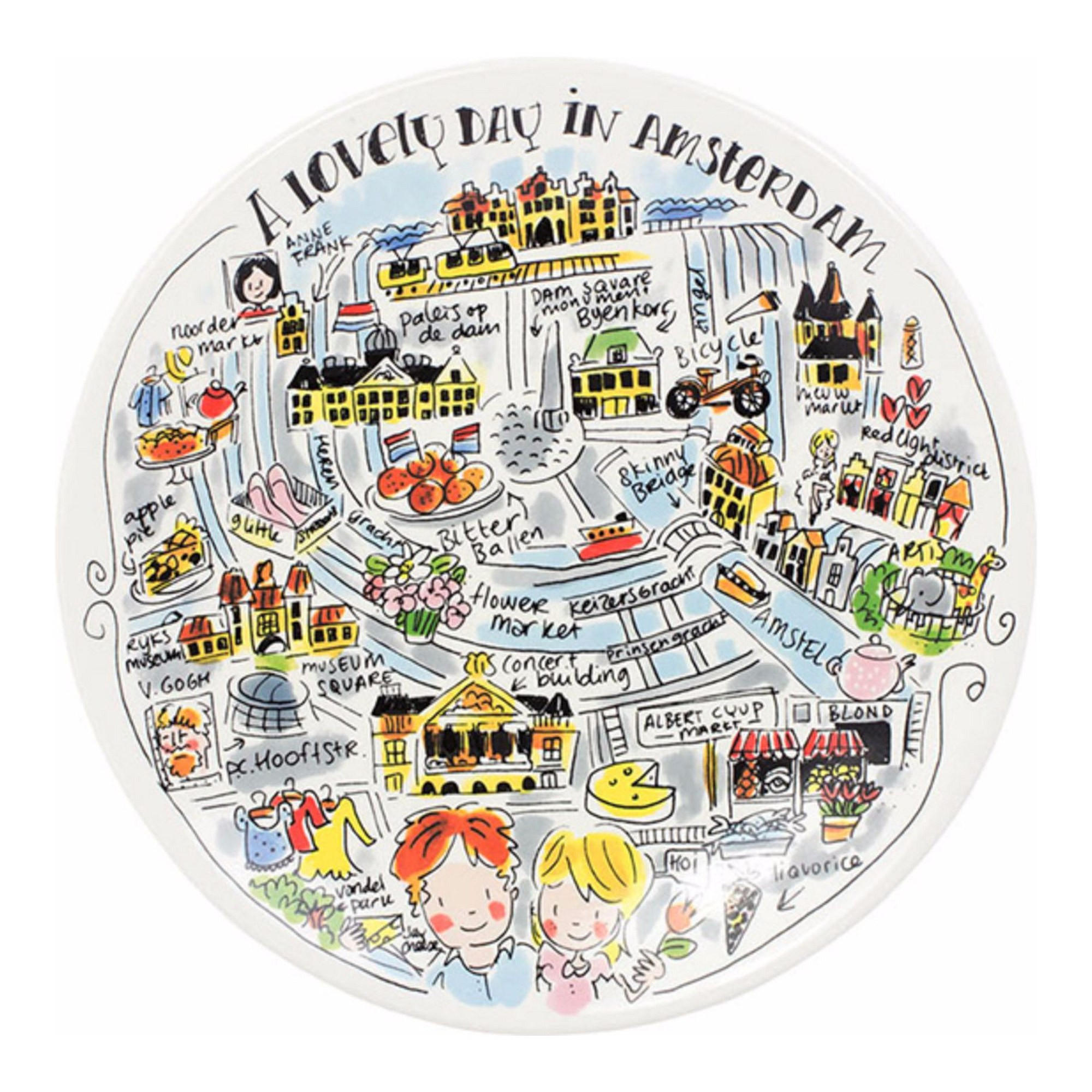 FRÜHSTÜCKSTELLER Amsterdam in Bunt - 22cm - Multicolor, Keramik (21.8cm) - Blond Amsterdam