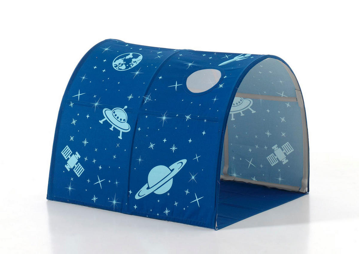 HALBHOHES BETT Kelci 90x200 Textilset Astro mit Tunnel Buche massiv - Buchefarben, Holz (90/200cm) - 58aufmkessel