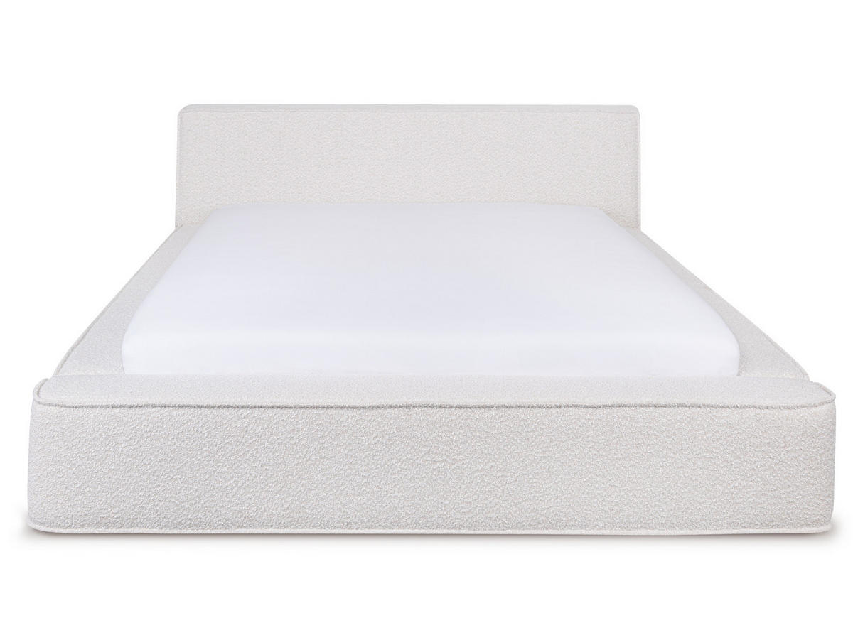 POLSTERBETT Tulu Hellbeige 180/200 cm Boucle mit Bettkasten - Beige, Textil/Metall (180/200cm) - wonello