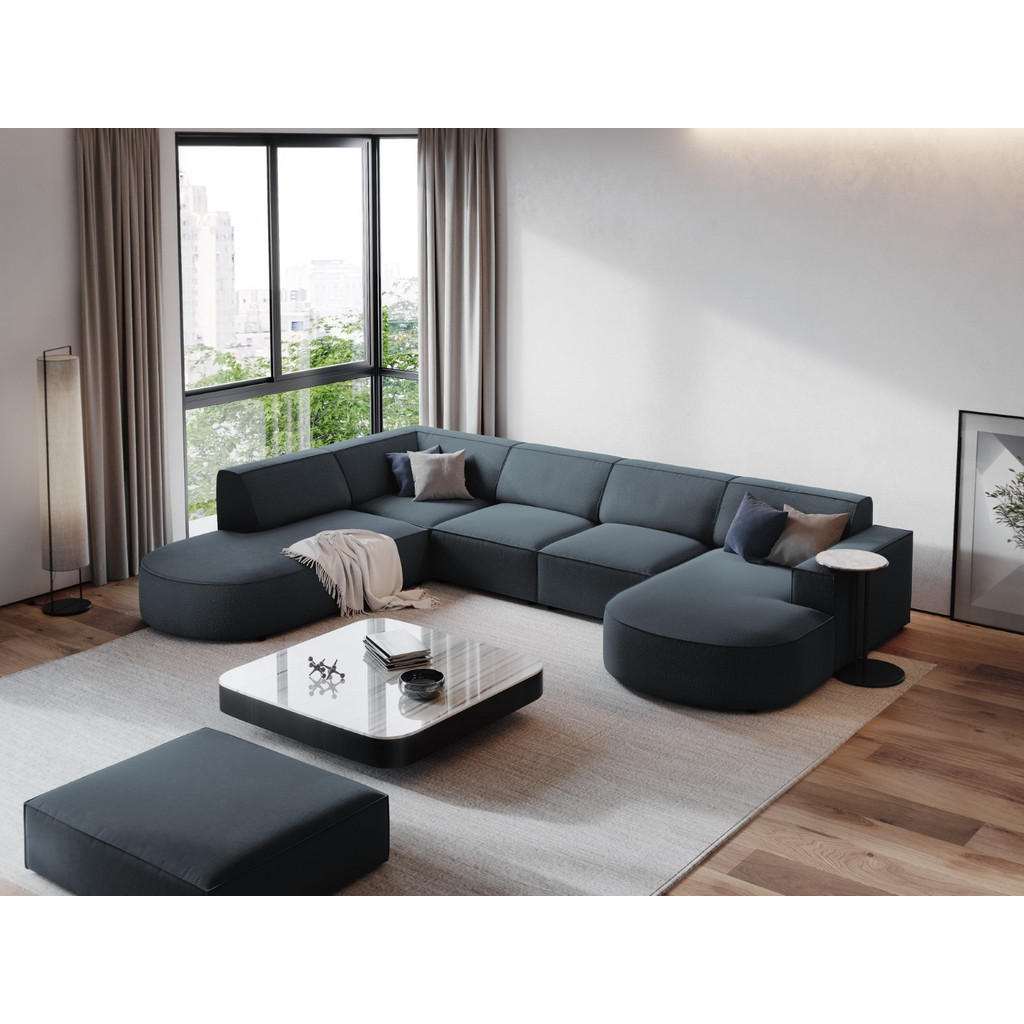 Thumbnail - Micadoni Panoramasofa, Blau, Textil, 7-Sitzer, U-Form, 262x70x364 cm, Hergestellt in Europa, Wohnzimmer, Sofas & Couches...