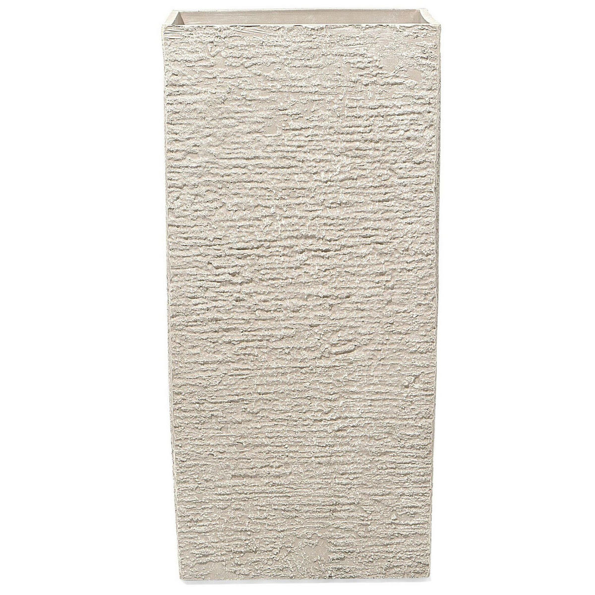 BLUMENKÜBEL beige quadratisch 40/40/81 cm Gaza - Beige, Stein (81cm) - Beliani
