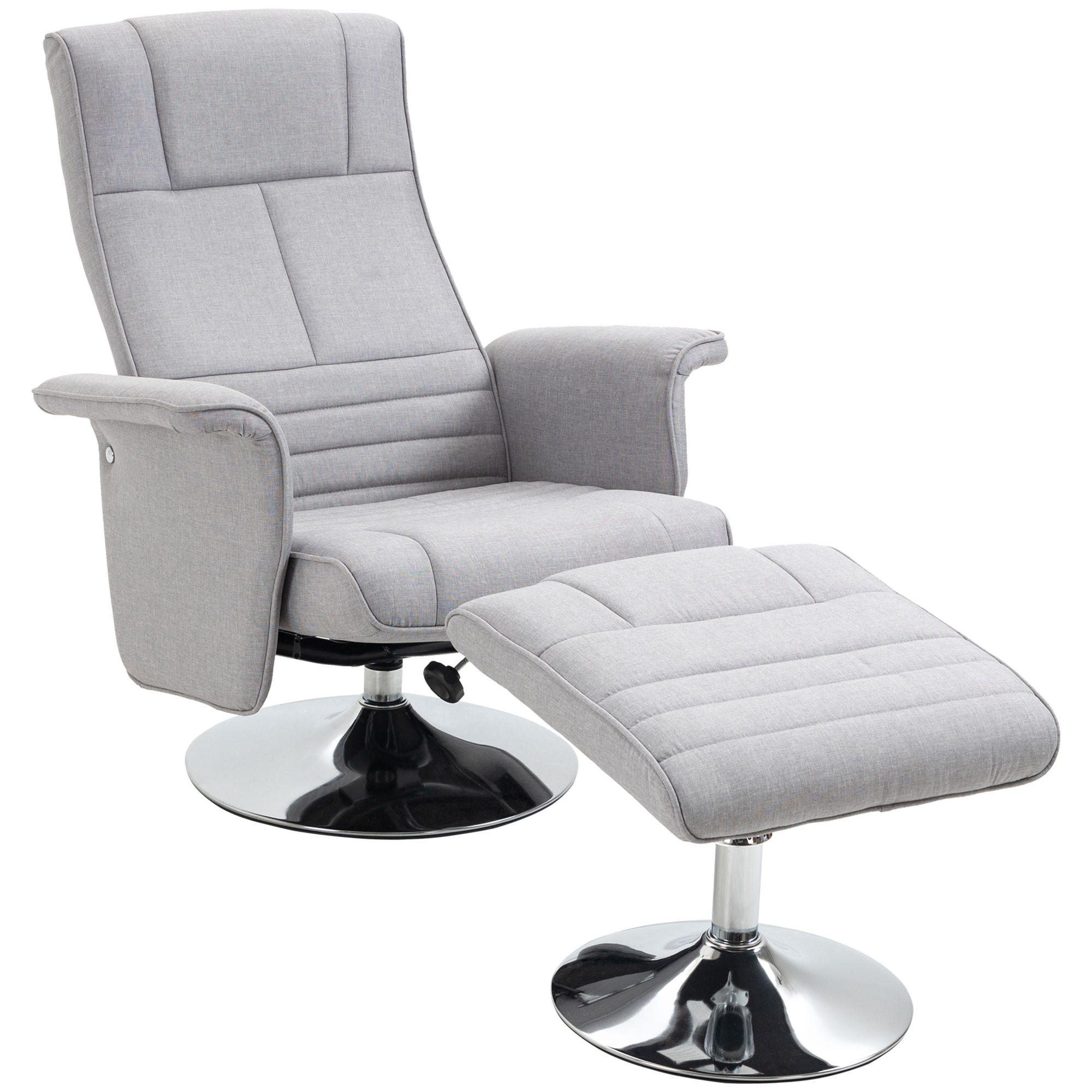 RELAXSESSEL, Fernsehsessel, Hellgrau - Hellgrau, Kunststoff/Metall (90/93/78cm) - HOMCOM
