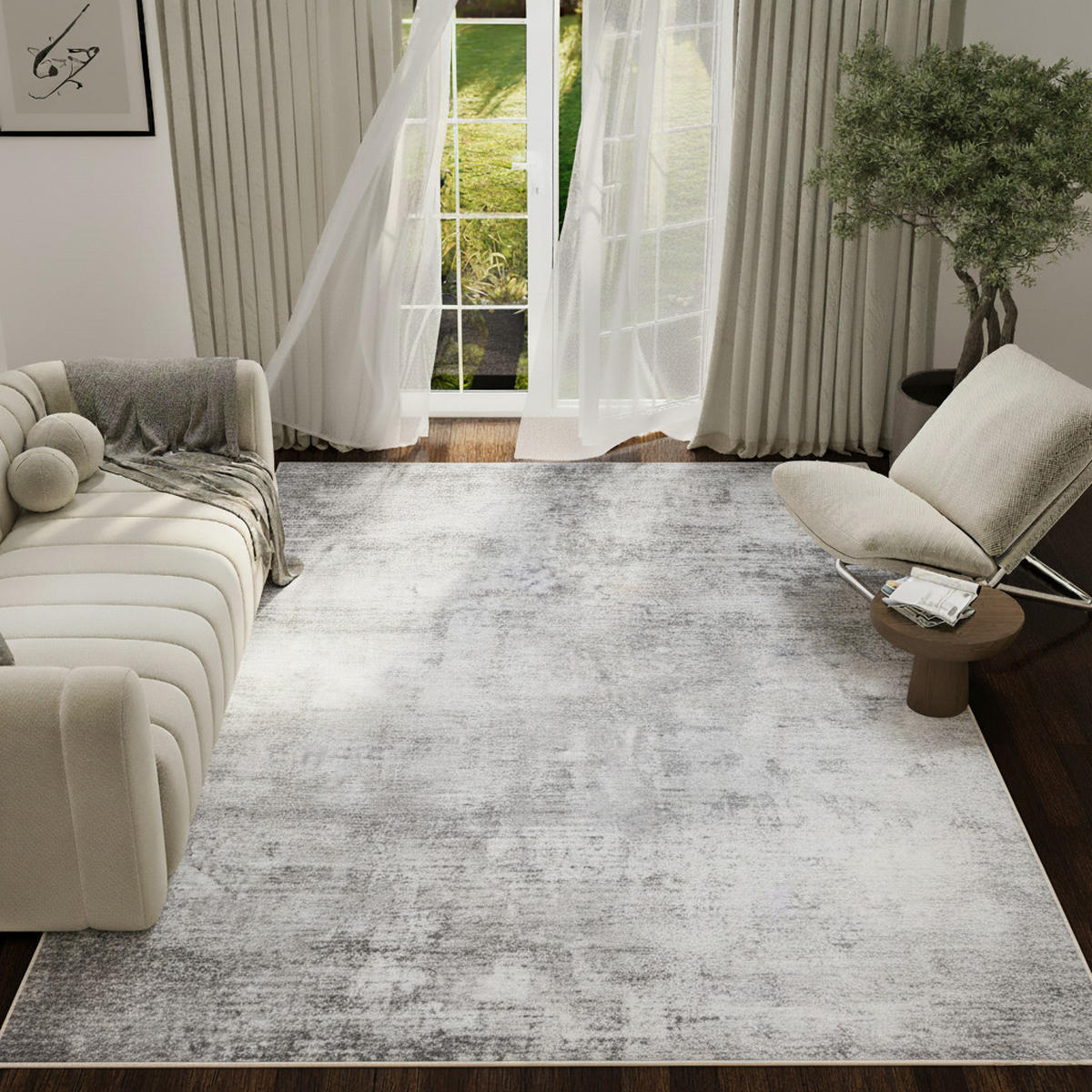 TEPPICH ASH Dunkelgrau 80/150 cm - Dunkelgrau, Textil (80/150cm) - Tapiso