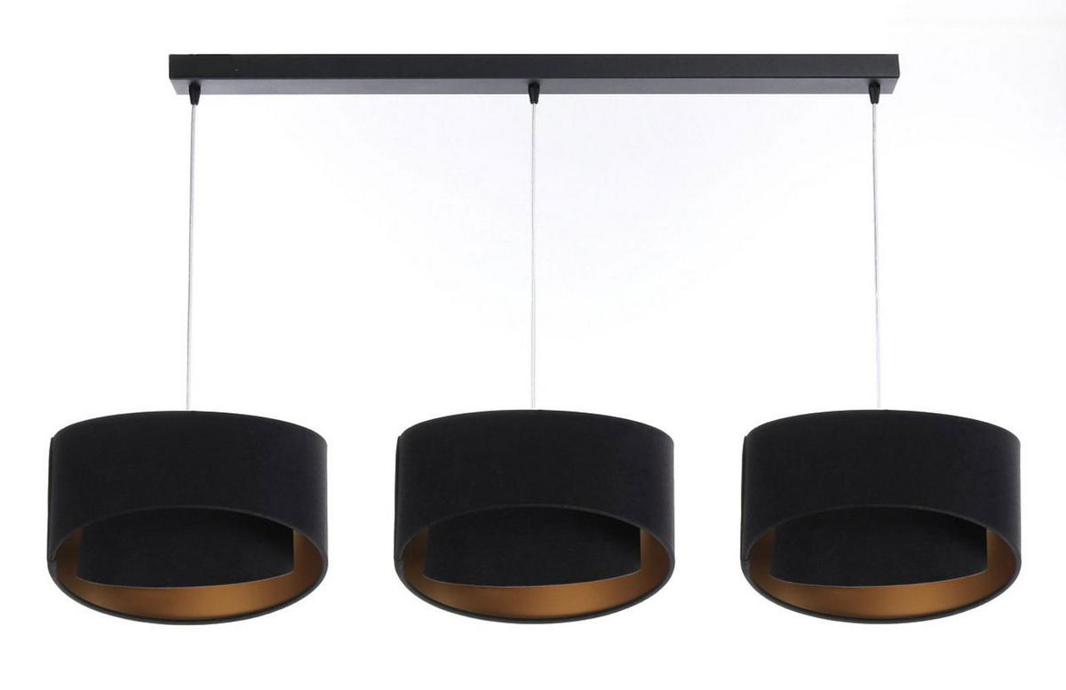 HÄNGELEUCHTE Gold 30/18 cm - Goldfarben/Schwarz, Kunststoff (30/0.3/18cm) - ONZENO