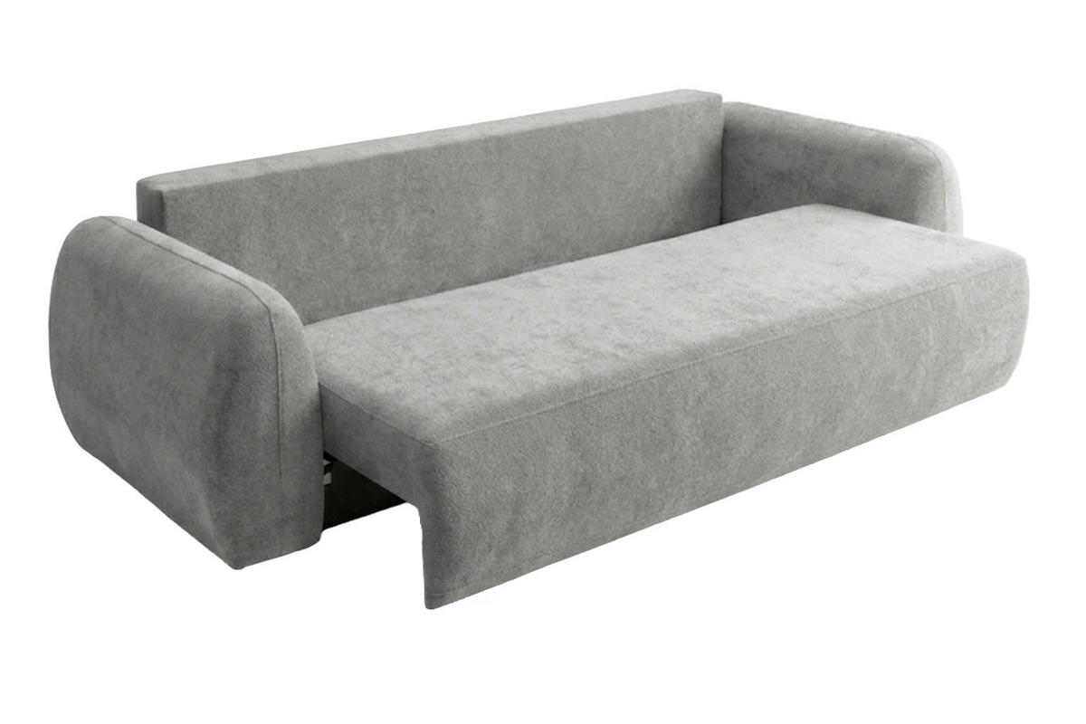POHOVKA S Funkcí Spaní A Úložným Prostorem, Látka Doha, Světle Šedá, HELA - světle šedá, dřevo (250/89/100cm) - Kaiser Möbel