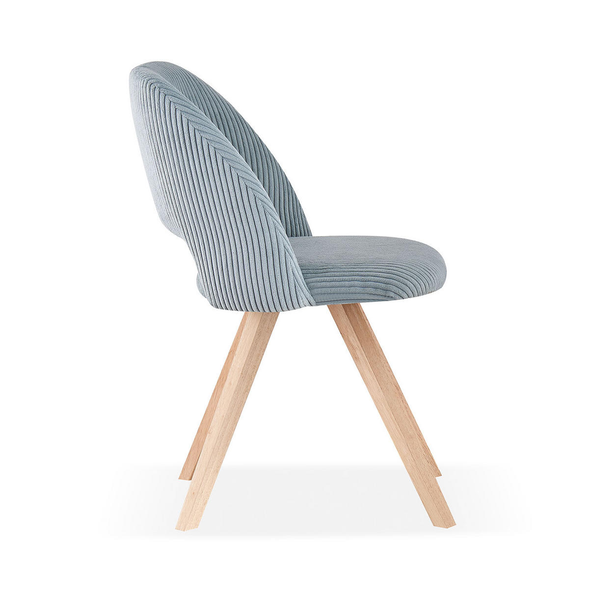 STUHL MARY Blau 2 Stück - Blau, Eichenholz/Textil (53/81/59cm) - B&D Home