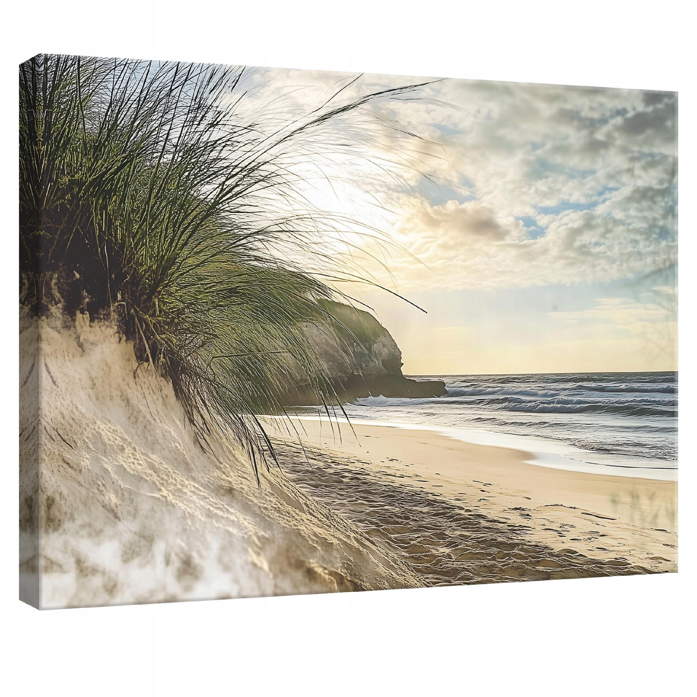 LEINWANDBILD Strand Meer Natur Modern 100x70 - Multicolor, Holzwerkstoff (100/70cm) - Wallarena