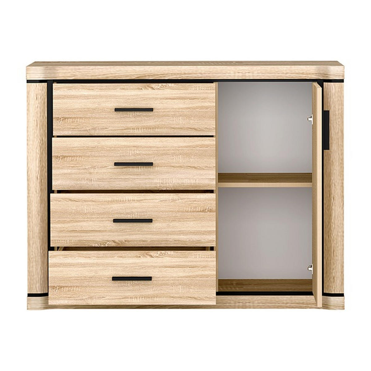 KOMMODE Dallas D-3 117 x 91 x 45 cm Eiche Sonoma - Sonoma Eiche, Holzwerkstoff/Kunststoff (117/91/45cm) - Koseto