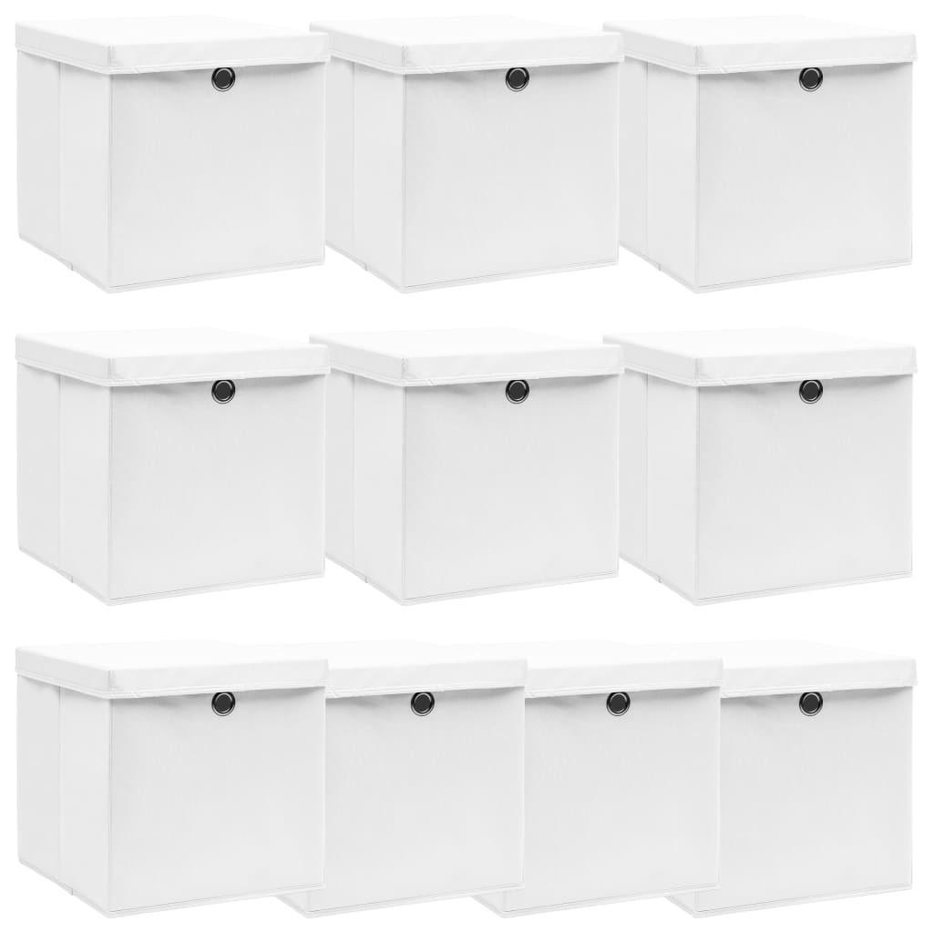 vidaXL Aufbewahrungsboxen Weiß 32x32x32 cm