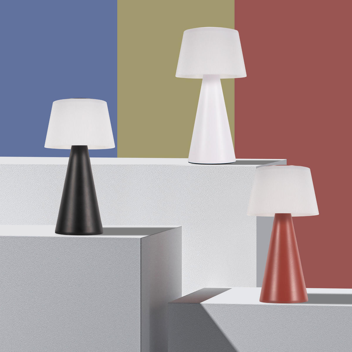 LED TISCHLEUCHTE Nathaniel - Rot, Kunststoff (13/13/26cm) - Nettlife