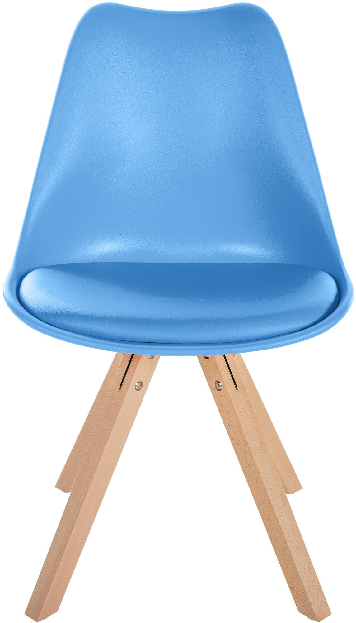 STUHL Kunststoff hellblau - Naturfarben/Hellblau, Holz/Kunststoff (48/81/54cm) - CLP