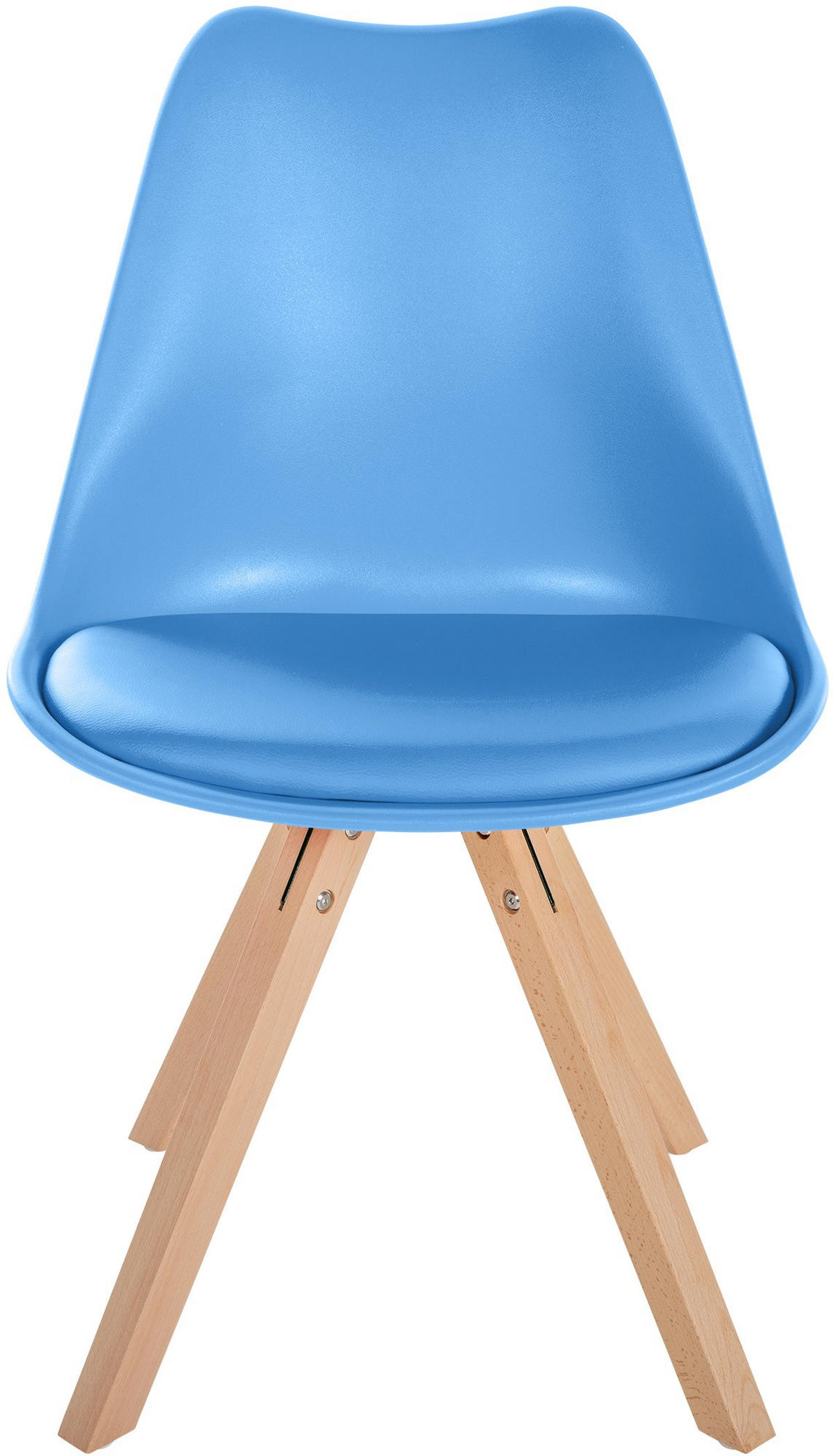 STUHL Kunststoff hellblau - Naturfarben/Hellblau, Holz/Kunststoff (48/81/54cm) - CLP
