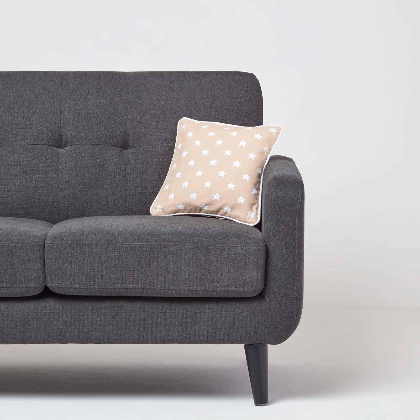 KISSENHÜLLE Sterne 30/30 cm, 100% Baumwolle - Beige, Textil (30/30cm) - Homescapes