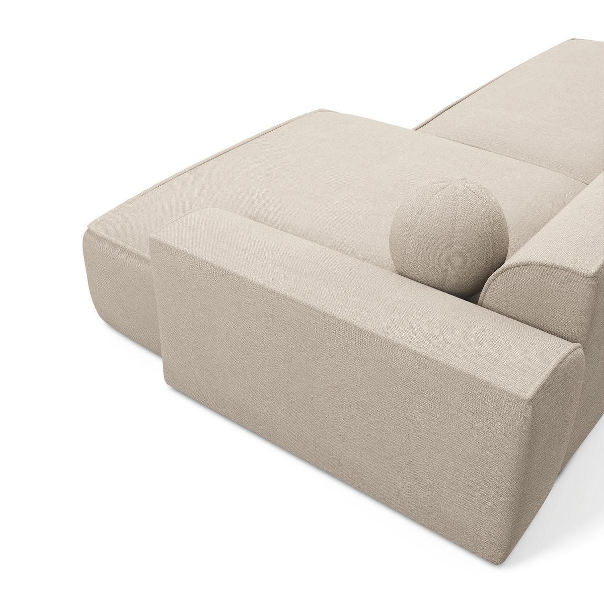 ECKSOFA RECHTS Rastergewebe Creme 300cm - Creme, Textil (300/155cm) - Sia Home