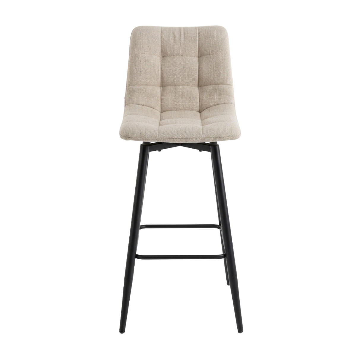 2ER-SET gepolsterter Hocker aus meliertem Stoff 42/94/51 cm - Beige, Textil (42/94/49cm) - Calicosy