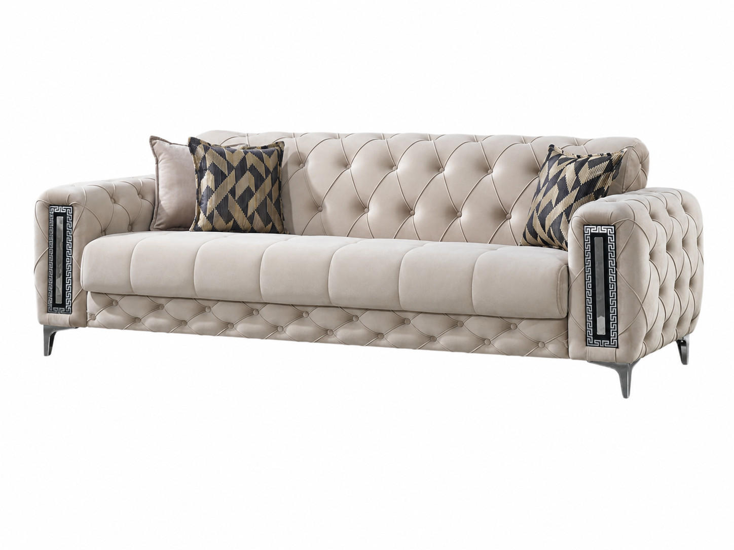 3-SITZER SOFA Rosario Beige - Beige, Holzwerkstoff/Kunststoff (237/80/100cm)