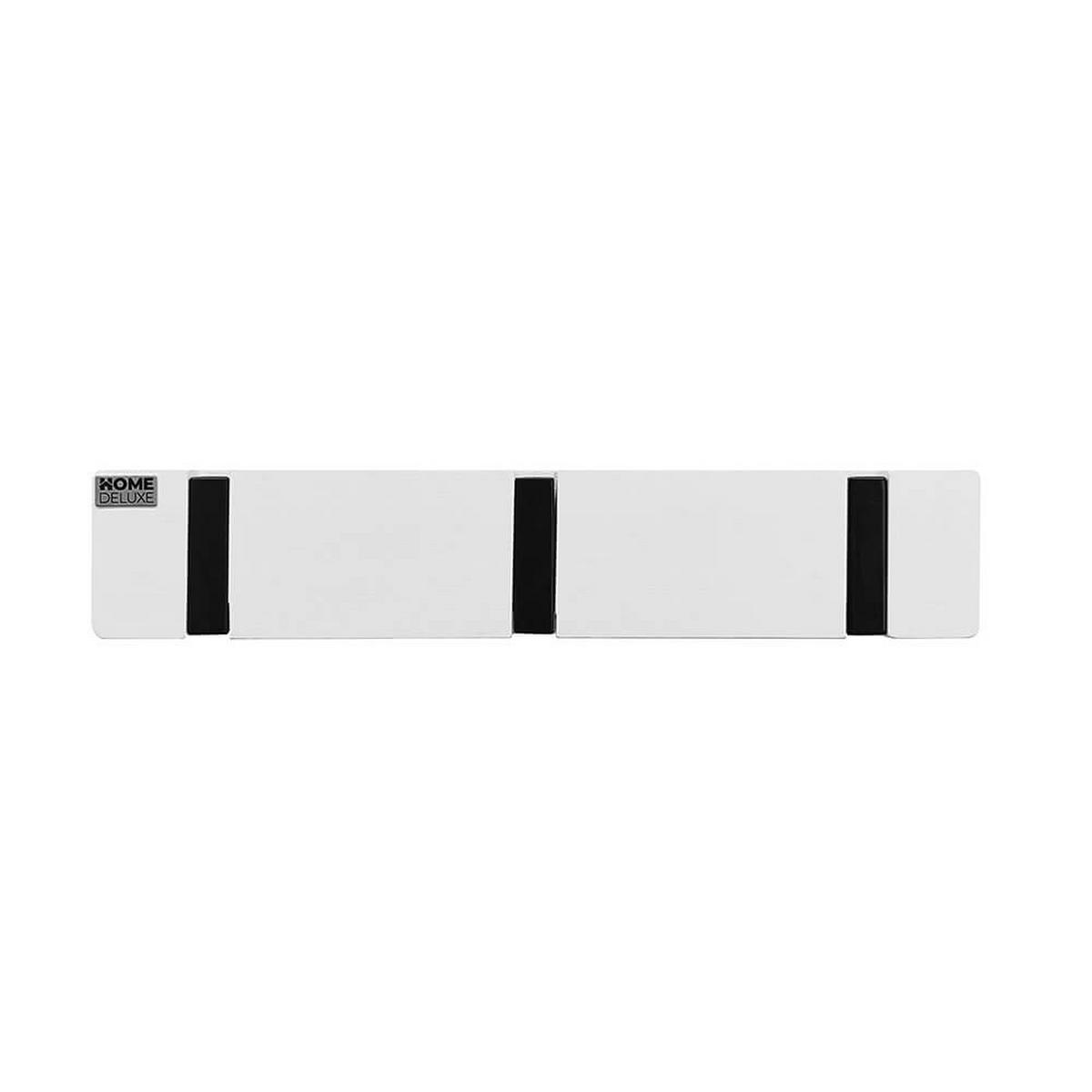 GARDEROBENLEISTE HOOK inkl. 3 Haken und Magnete - Weiß - Weiß, Holz (2/5.5/29cm) - Home Deluxe