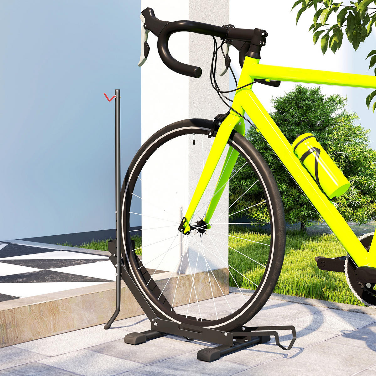 FAHRRADSTÄNDER für Fahrräder Stahl mit 80 mm Reifenbreiten - Schwarz, Metall (41/81/75cm) - SPORTNOW