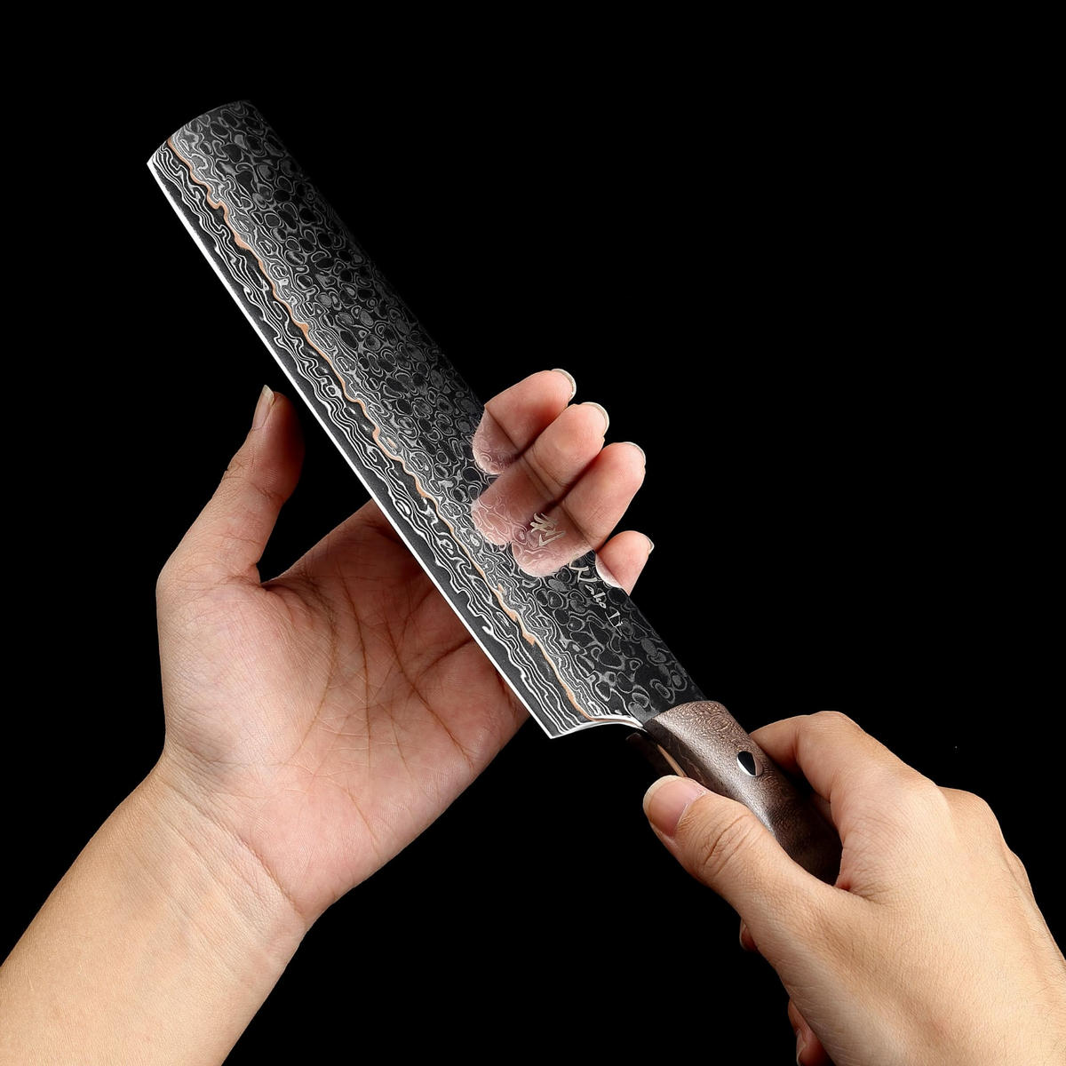 NAKIRIMESSER 18 cm - Kupferfarben, Holz/Metall (1cm) - Wakoli