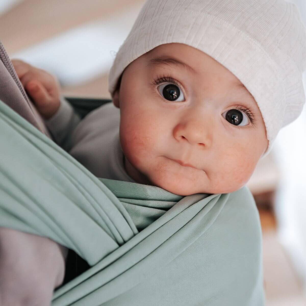 BABYTRAGETUCH Elastisches Tragetuch - Salbeigrün, Textil (50/0.1/540cm) - Hoppediz