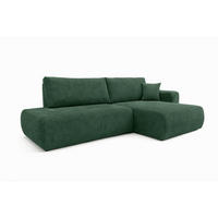 ECKSOFA Mit Schlaffunktion Und Bettkasten, Cordstoff Poso, Grün, Rechts, OPEN XL - Grün, Holz (262/145cm) - Kaiser Möbel