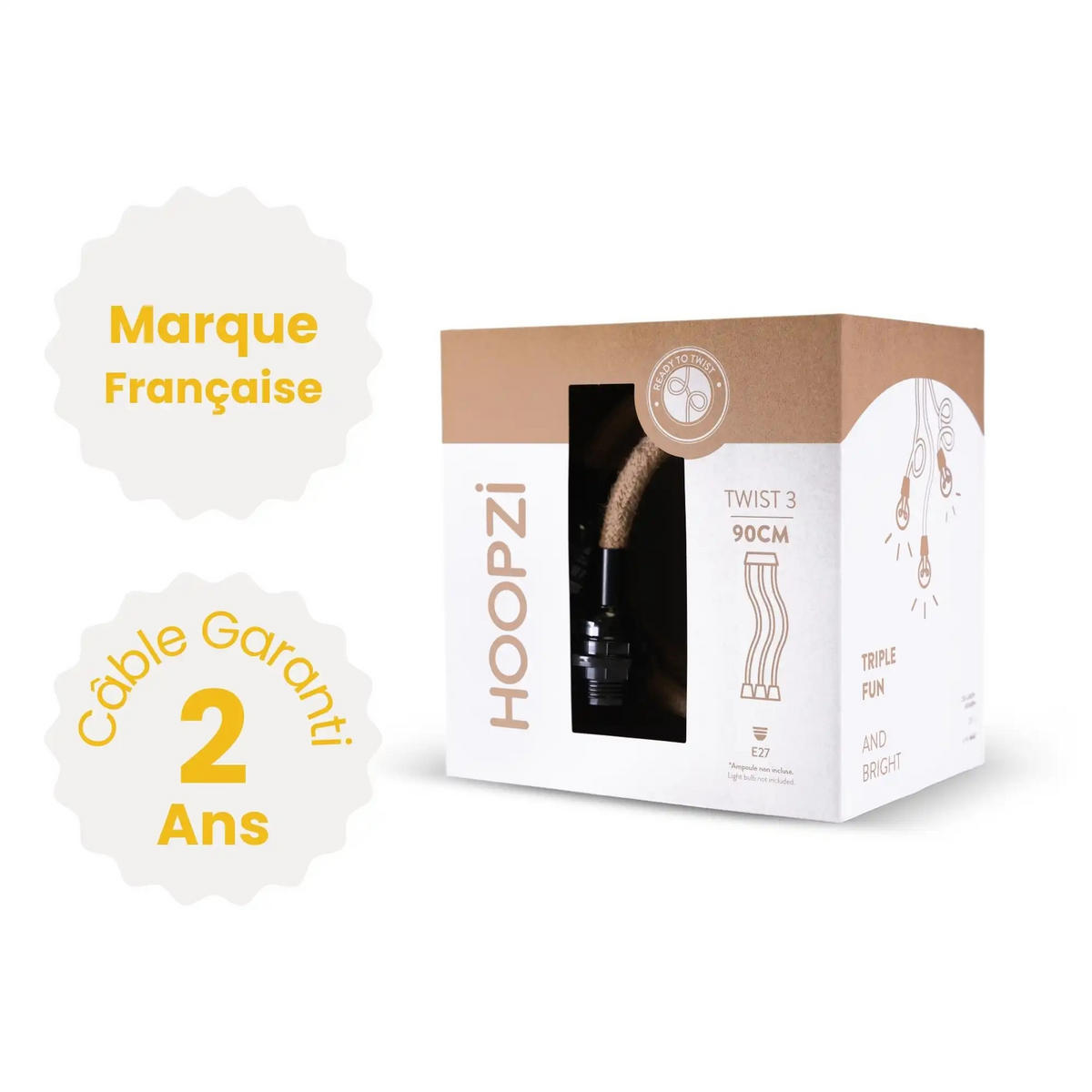 PENDELLEUCHTE TWIST 3 Flammig - Naturfarben, Naturmaterialien (90/12/90cm) - HOOPZI