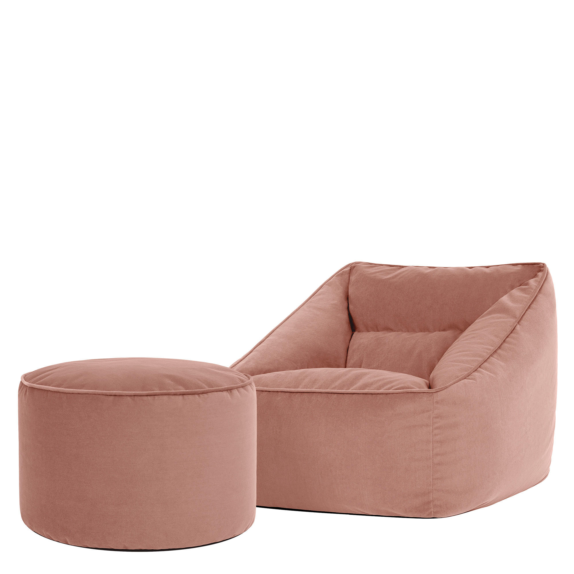 SITZSACK Natalia Samt Sessel mit Milano Fußhocker - Pink, Textil (70/65/70cm) - icon