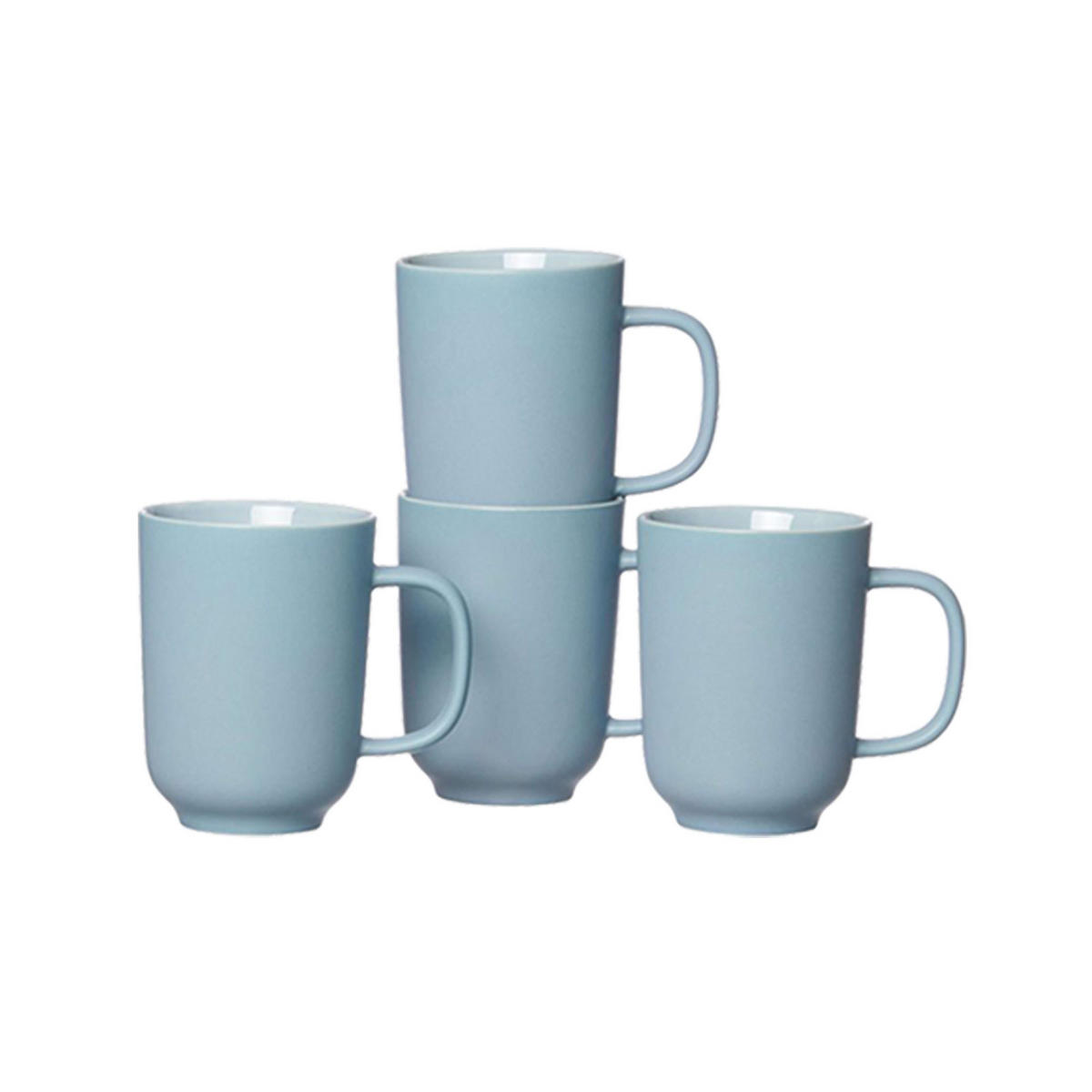 KAFFEEBECHER Jasper blau-grau 285 ml 4er Set - Blaugrau, Keramik (0.285L) - Ritzenhoff Breker