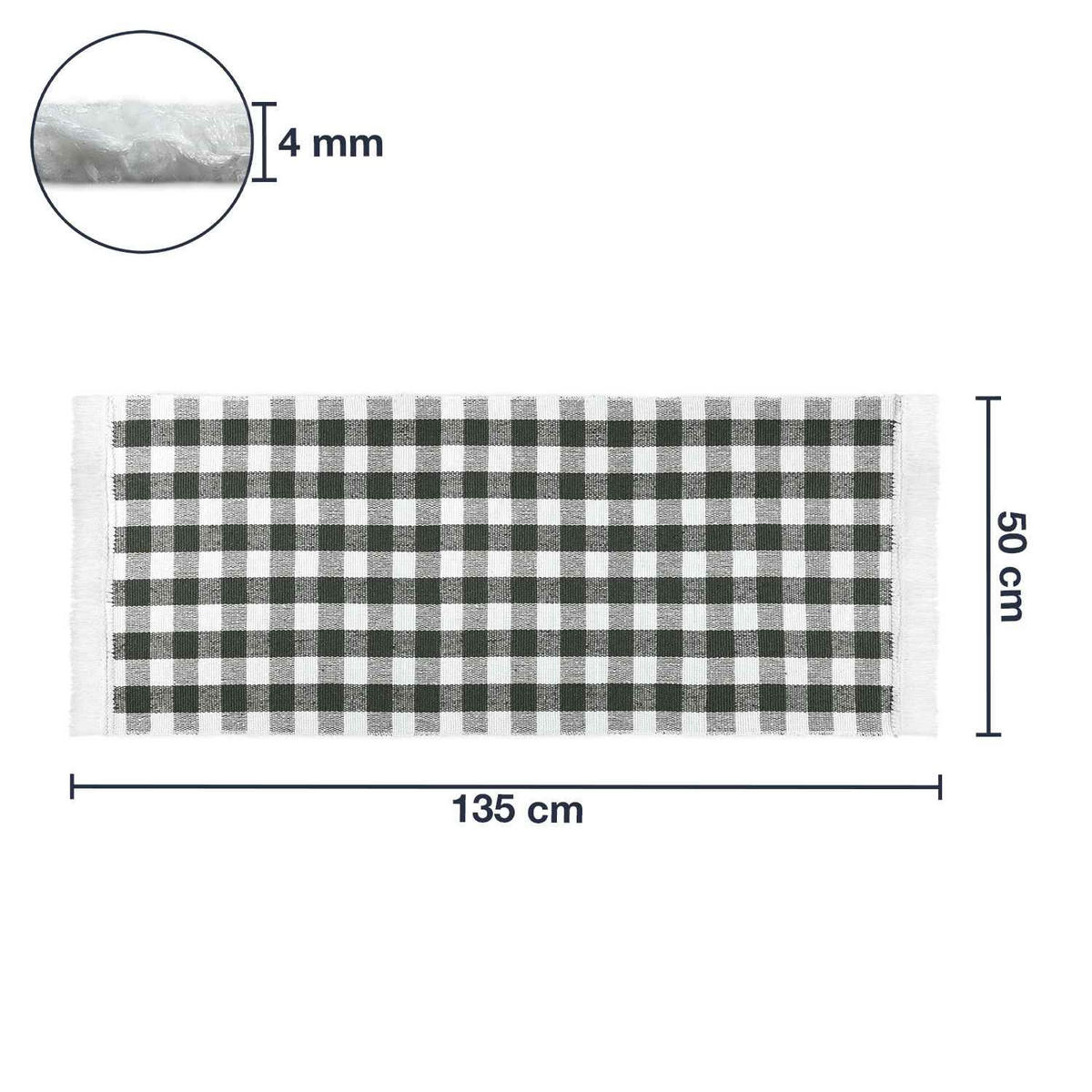 KÜCHENTEPPICH MATRIX - Anthrazit, Textil (50/135cm) - WohnDirect